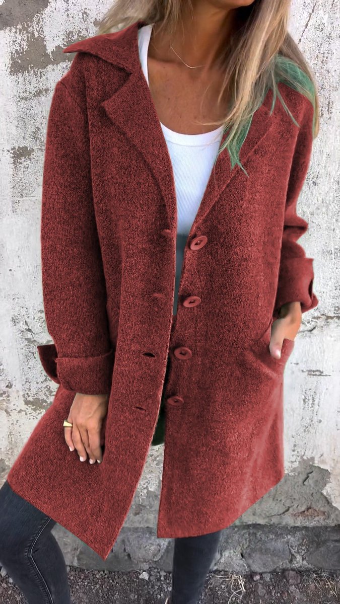 Harper Women's Long Button-Front Lapel Coat | Relaxed Fit, Versatile 11