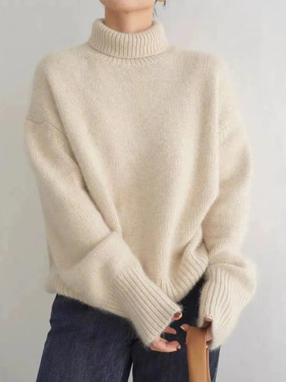 Harper Women's Oversized Sweater | Luxurious Cashmere Knit Turtleneck 1
