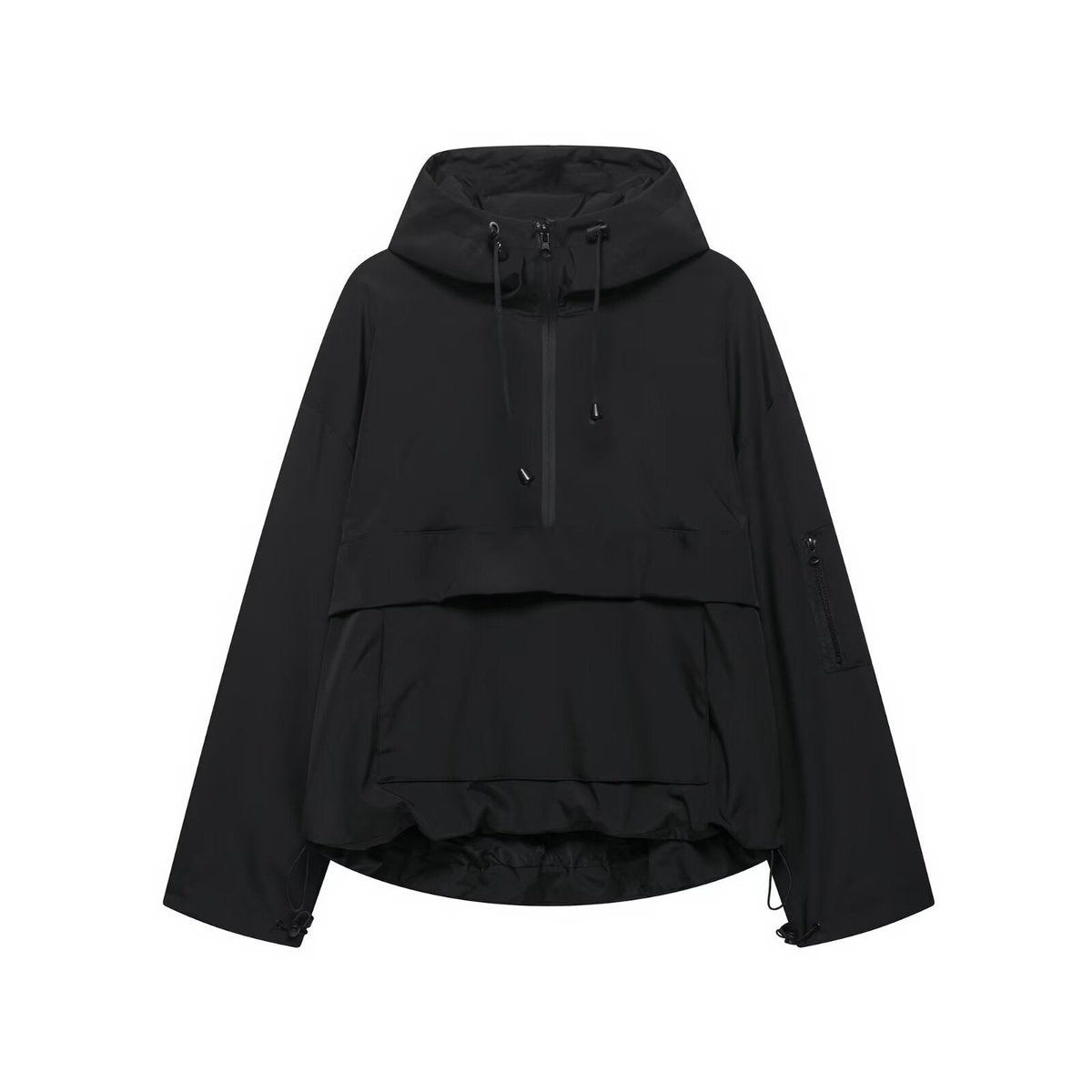Harper Women's Quilted Jacket | Oversized Half-Zip Anorak with Hood 0
