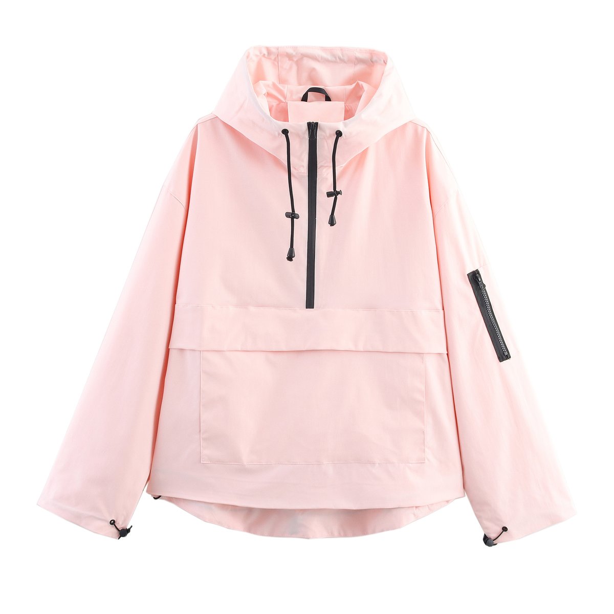 Harper Women's Quilted Jacket | Oversized Half-Zip Anorak with Hood 4
