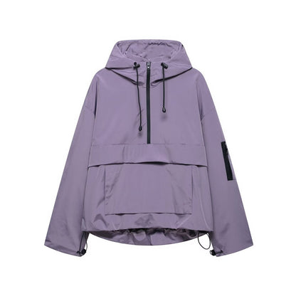 Harper Women's Quilted Pullover Anorak Jacket | Hooded, Half-Zip 2
