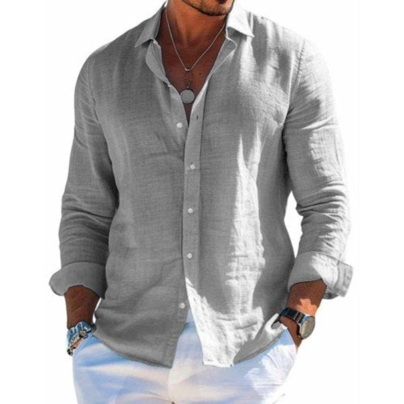 Haven Men’s Casual Shirt with Long Sleeves and Button Placket Design 0
