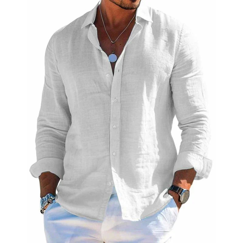 Haven Men’s Casual Shirt with Long Sleeves and Button Placket Design 1