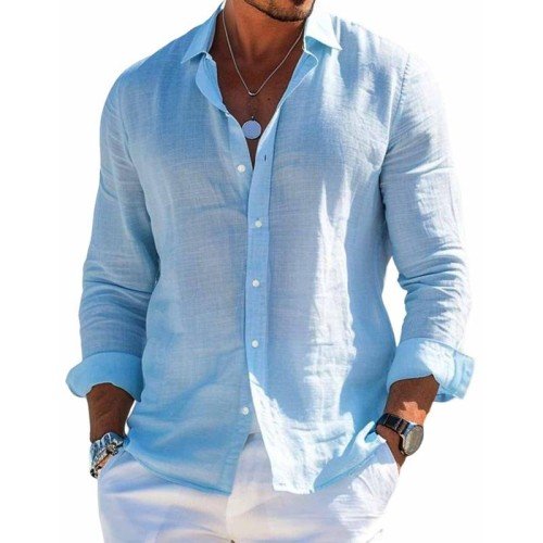 Haven Men’s Casual Shirt with Long Sleeves and Button Placket Design 2