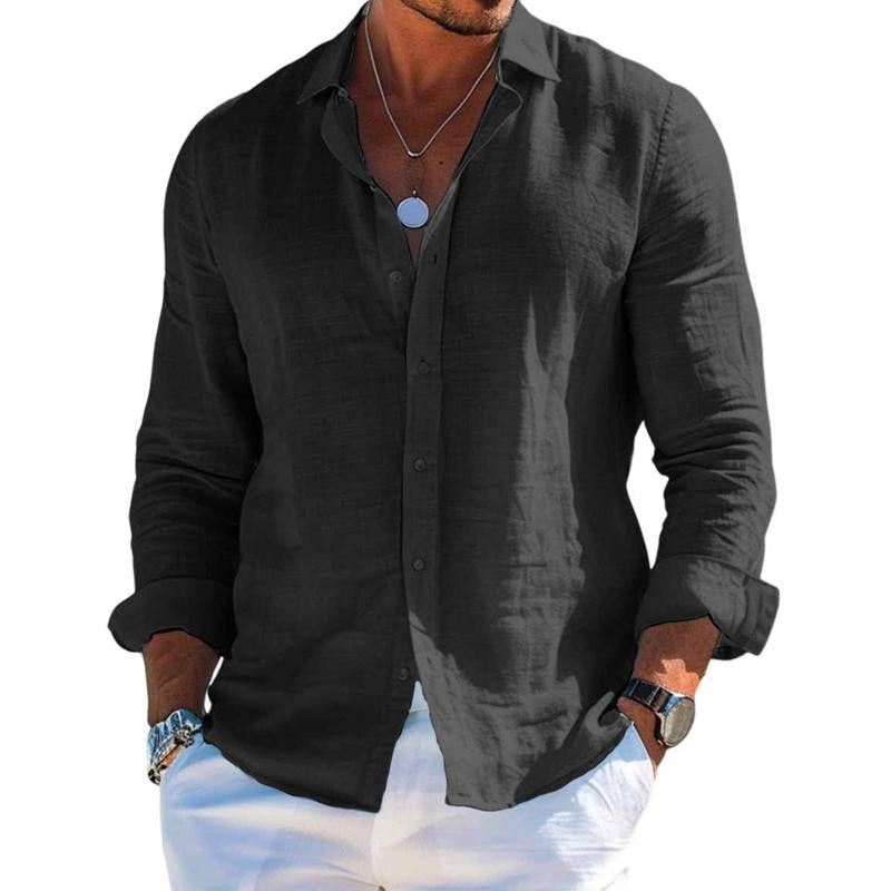 Haven Men’s Casual Shirt with Long Sleeves and Button Placket Design 3