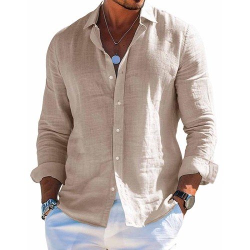 Haven Men’s Casual Shirt with Long Sleeves and Button Placket Design 6