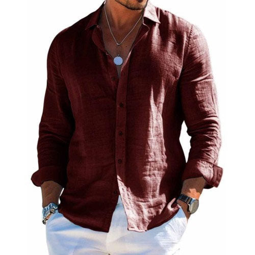 Haven Men’s Casual Shirt with Long Sleeves and Button Placket Design 9