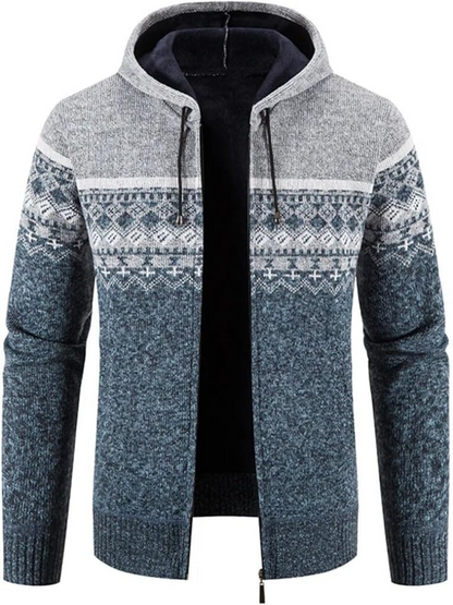 Haven Men's Winter Jacket with Hood and Stripe Pattern 11