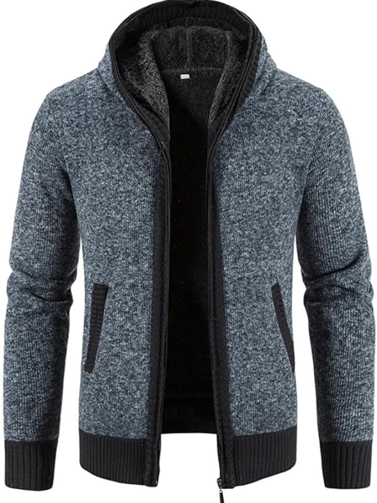 Haven Men's Winter Jacket with Hood and Stripe Pattern 5