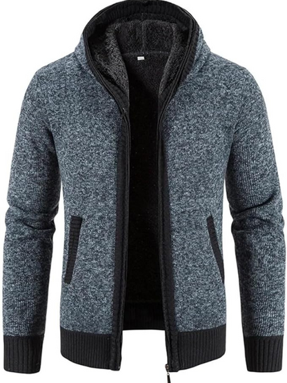 Haven Men's Winter Jacket with Hood and Stripe Pattern 5