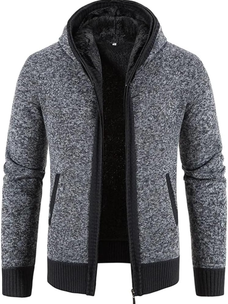Haven Men's Winter Jacket with Hood and Stripe Pattern 6
