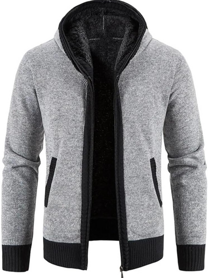 Haven Men's Winter Jacket with Hood and Stripe Pattern 7