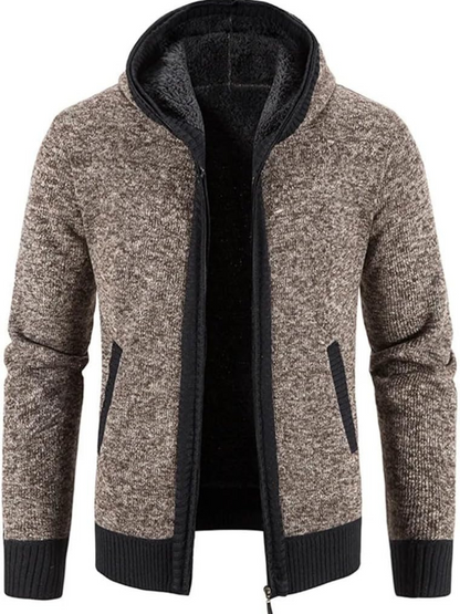 Haven Men's Winter Jacket with Hood and Stripe Pattern 9