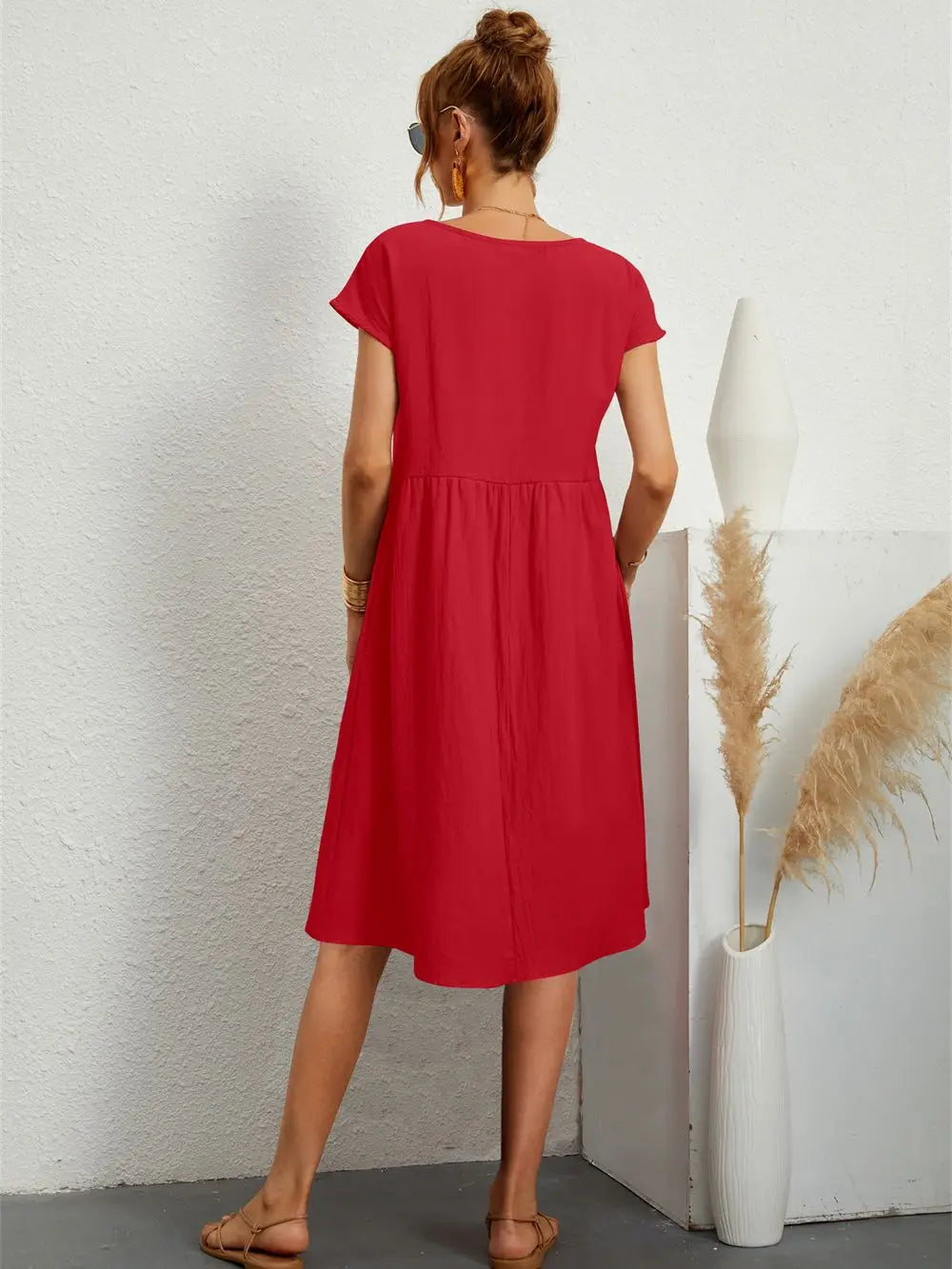 Haven Women’s A-Line Dress with Functional Pockets and Short Sleeves 2