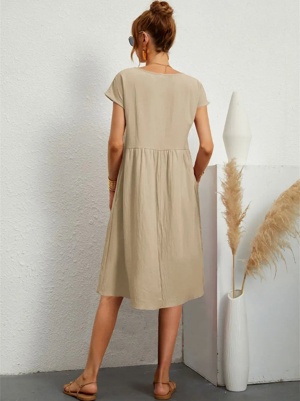Haven Women’s A-Line Dress with Functional Pockets and Short Sleeves 4