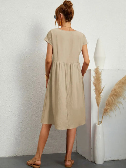 Haven Women’s A-Line Dress with Functional Pockets and Short Sleeves 4