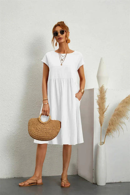 Haven Women’s A-Line Dress with Functional Pockets and Short Sleeves 9
