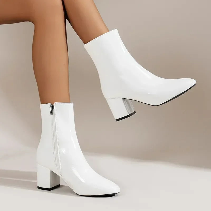 Haven Women's Black Ankle Boots | Pointed Toe, Block Heel 0