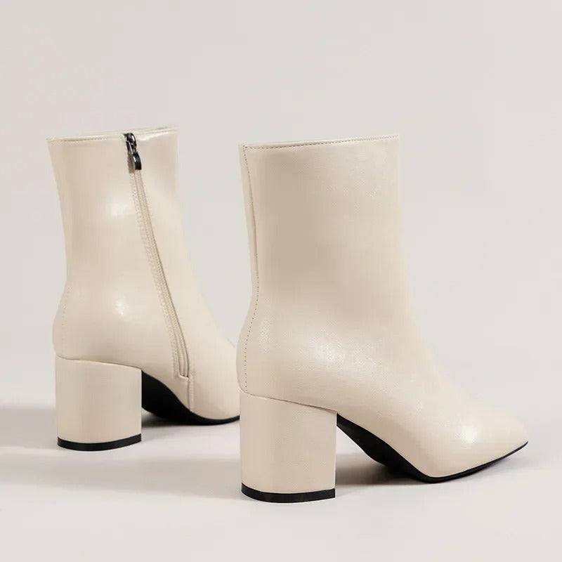 Haven Women's Black Ankle Boots | Pointed Toe, Block Heel 6