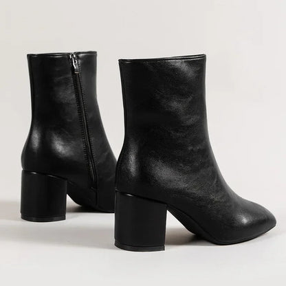 Haven Women's Black Ankle Boots | Pointed Toe, Block Heel 8