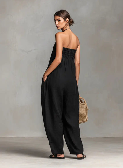 Haven Women's Jumpsuit with Strapless Neckline and Wide-Leg Design 1
