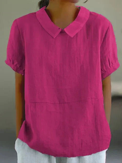 Hazel Women’s Blouse with Peter Pan Collar and Short Sleeves 5