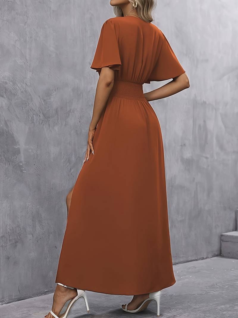 Heidi Women’s Dress with Ruffled Collar and Pleated Waist for Wedding Guests and Formal Events 3