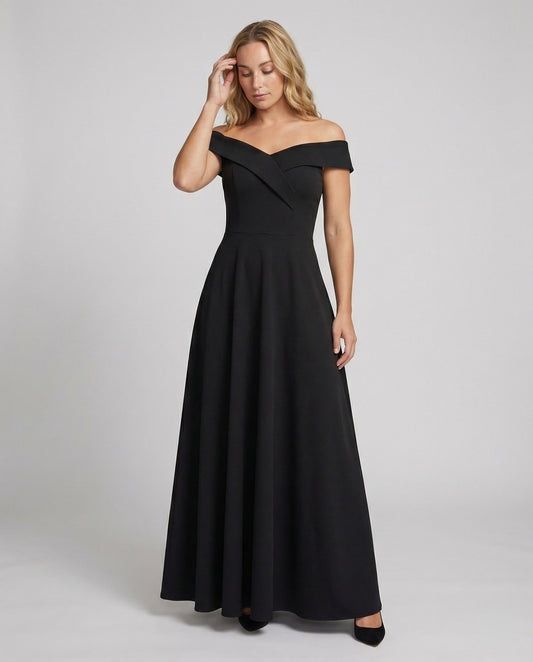 Heidi Women’s Formal Dress with Off-Shoulder Design and Long Flowing Silhouette 0