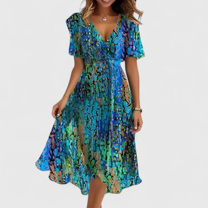 Hela Women’s Midi Dress with Floral Print and Flattering V-Neckline 3