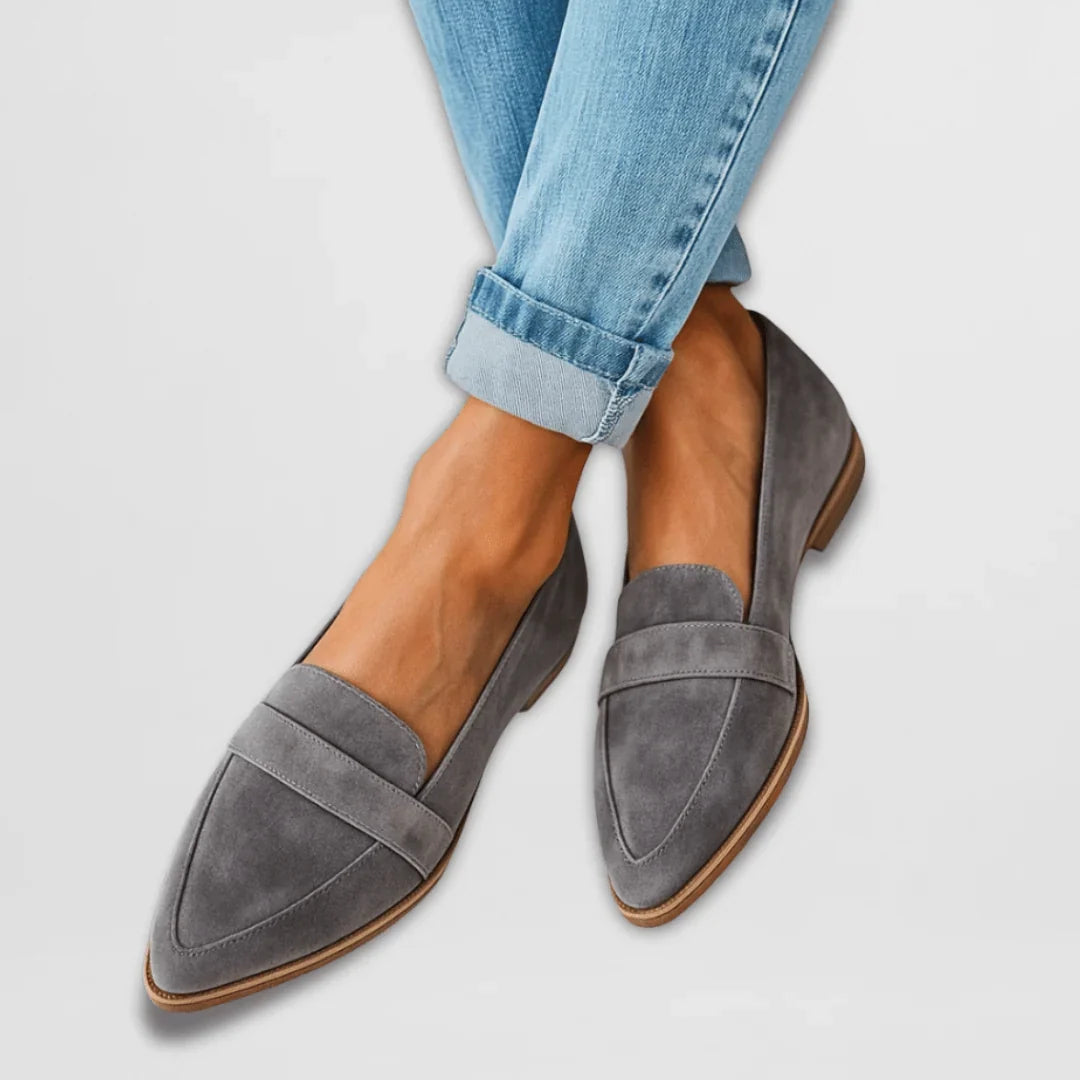 Helen Women’s Orthopaedic Loafers featuring a soft suede finish, designed for comfort and style, perfect for everyday wear. 2
