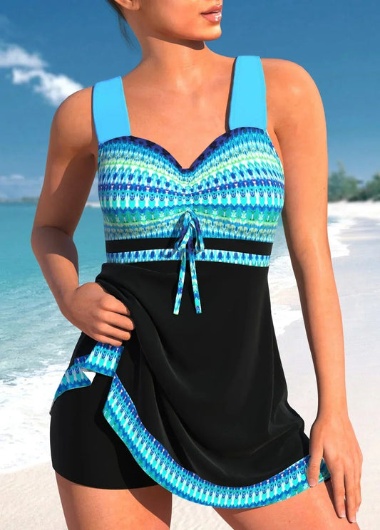 Helina Women's Tankini | Slim Lightweight, Quick-Drying Patchwork Swimwear 0