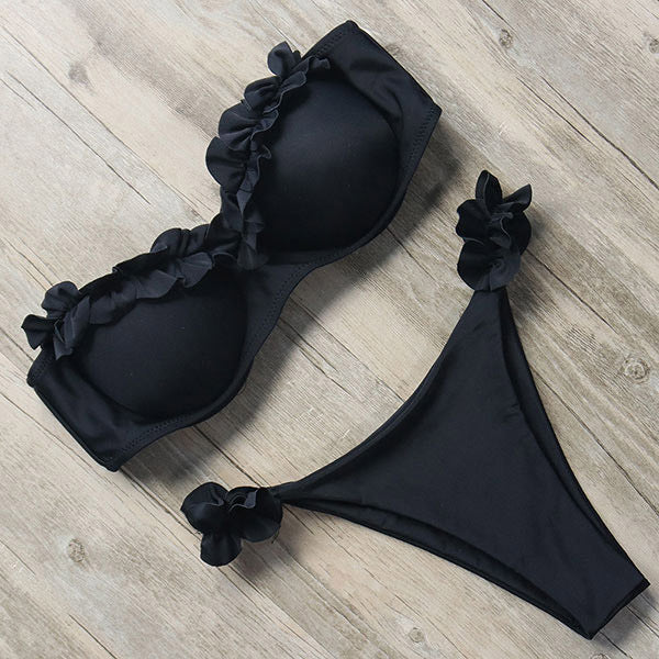 Hera Women's Bikini Set | Push-Up Design with Ruffle Detail, Adjustable Fit 0
