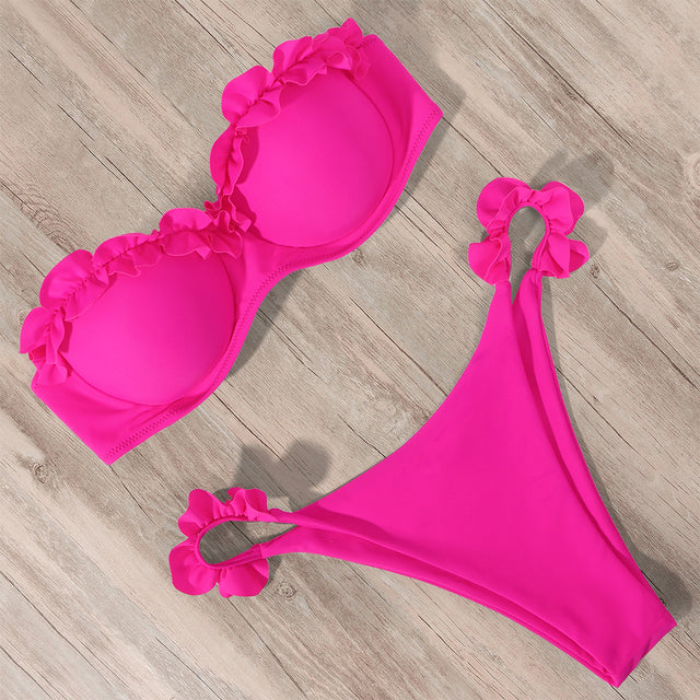 Hera Women's Bikini Set | Push-Up Design with Ruffle Detail, Adjustable Fit 1