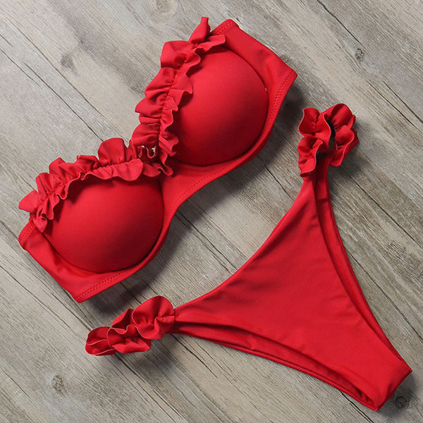 Hera Women's Bikini Set | Push-Up Design with Ruffle Detail, Adjustable Fit 6