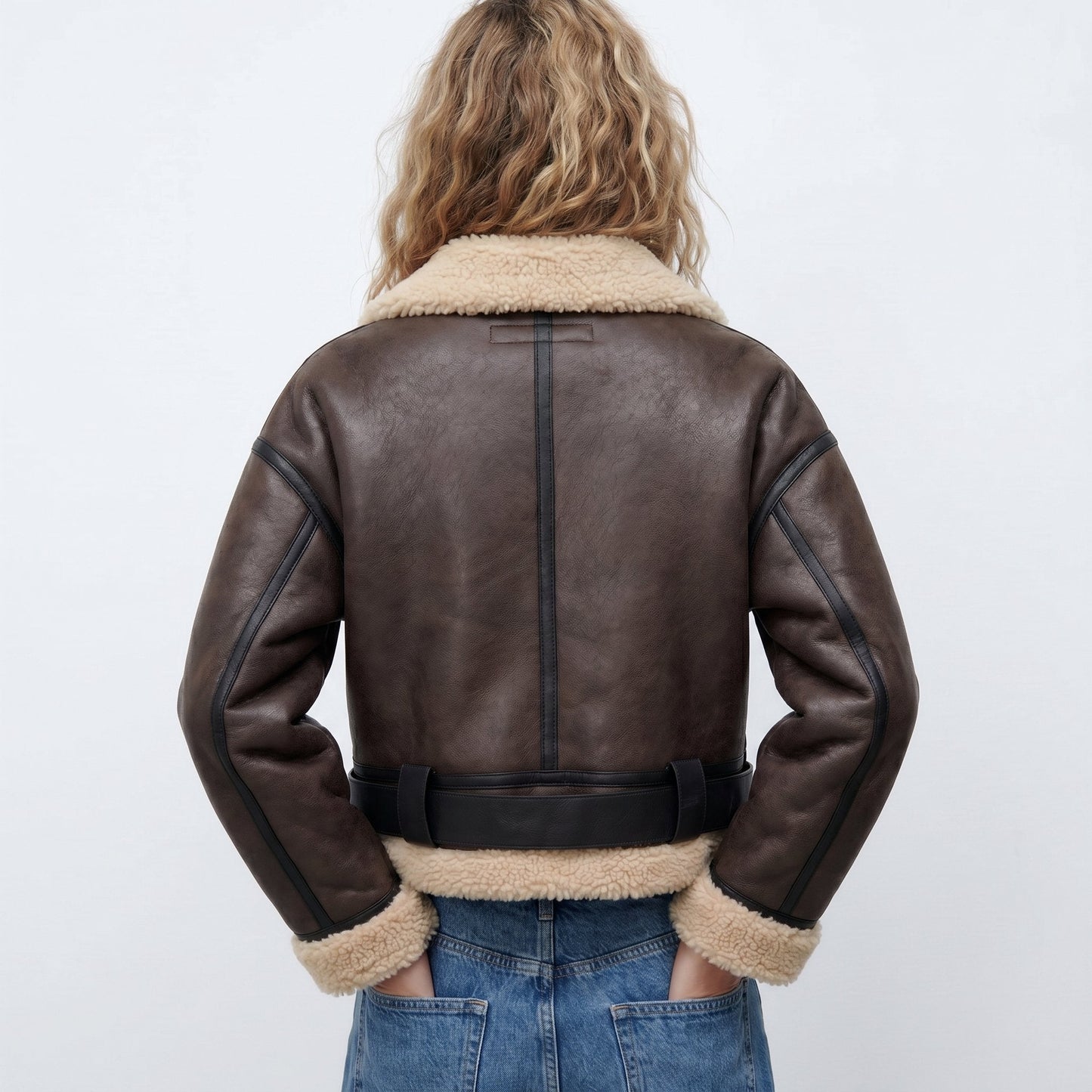 Isla Women's Bomber Jacket | Double-Sided Shearling, Warm Winter Coat 3
