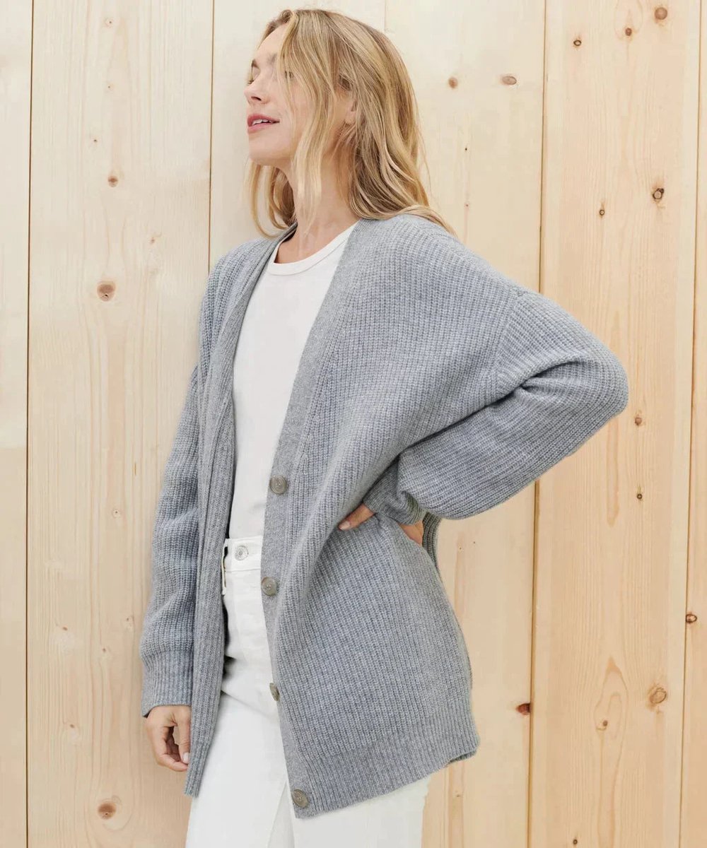 Isla Women’s Cardigan with V-Neck and Button-Front Design in Relaxed Fit 3