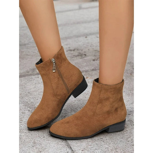 Isla Women’s Cowboy Boots featuring an ankle zip closure and stylish block heel, perfect for a fashionable and comfortable look. 0