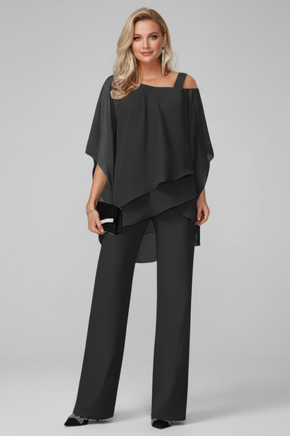 Isla Women’s Jumpsuit with Off-Shoulder Neckline and Flowing Top 0