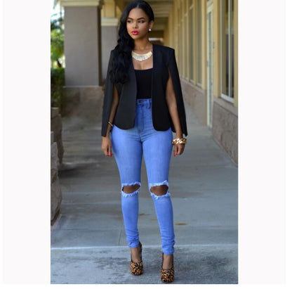 Jade Women’s Blazer with Long Sleeves and Open Cut Design 3