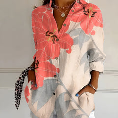Orange/Grey Floral