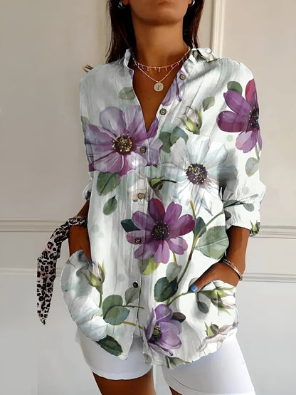 Jade Women’s Blouse with Polka Dot Print and Button Placket for Summer Style 7