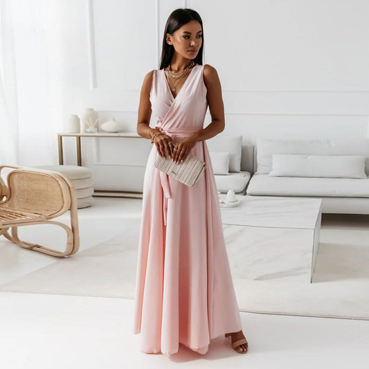 Jade Women’s Maxi Dress with Adjustable Wrap Design for Formal Occasions 0