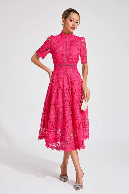 Jade Women’s Midi Dress with Chic Lace Design and Classic Silhouette 3
