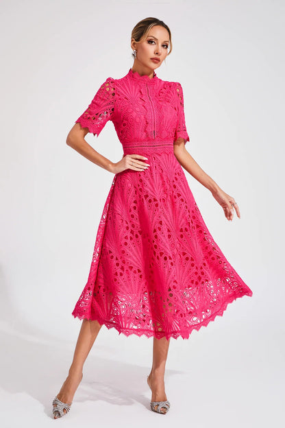 Jade Women’s Midi Dress with Chic Lace Design and Classic Silhouette 4