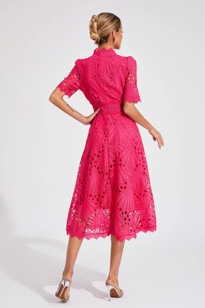 Jade Women’s Midi Dress with Chic Lace Design and Classic Silhouette 7