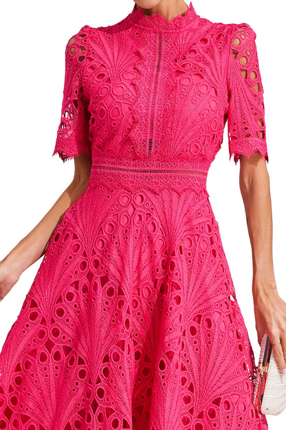 Jade Women’s Midi Dress with Chic Lace Design and Classic Silhouette 8