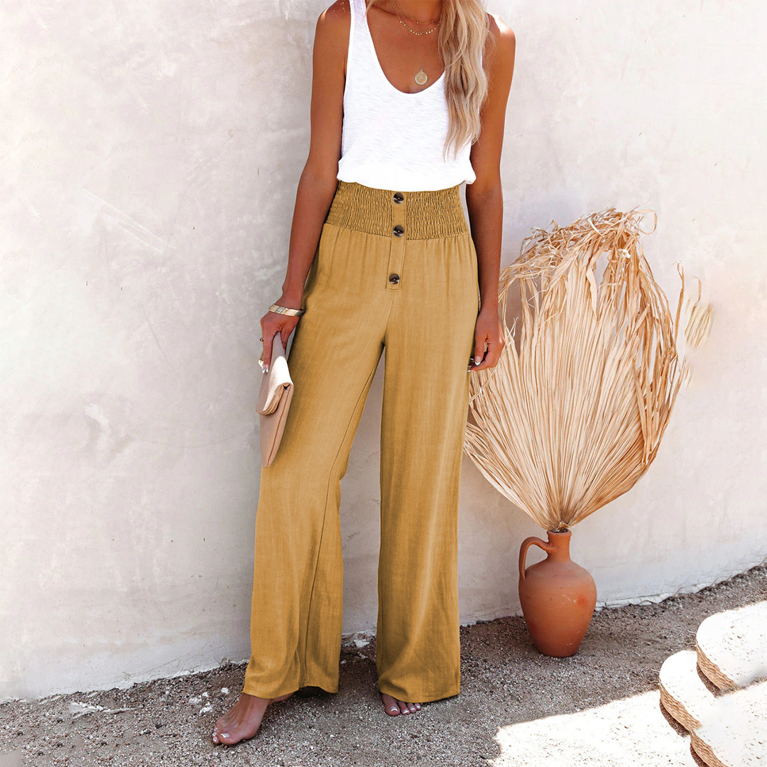 Jade Women’s Trousers with High-Waist Design and Wide Leg Fit 1