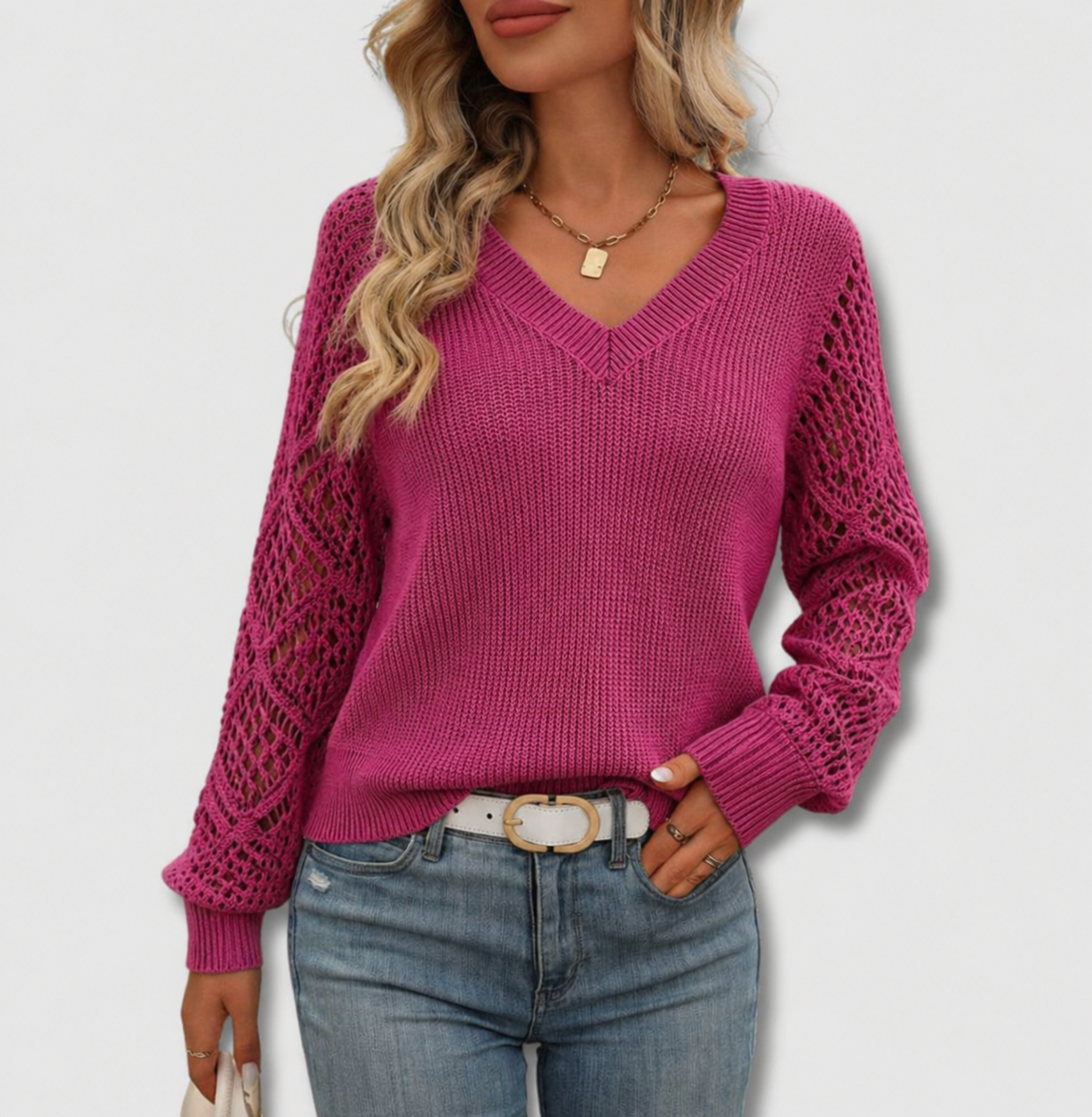 Jade Women's V-Neck Sweater | Soft Comfortable Fit 0