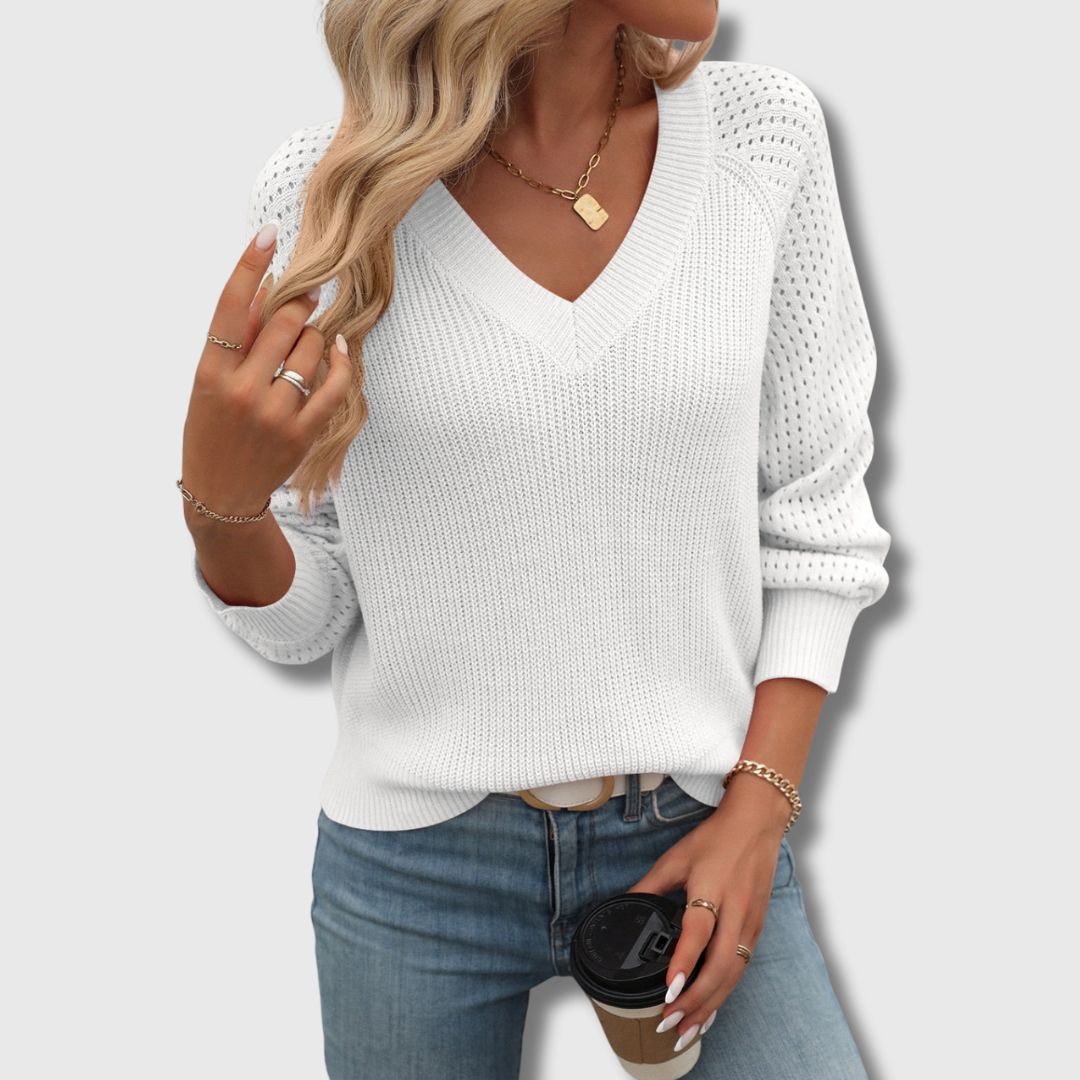 Jade Women's V-Neck Sweater | Soft Comfortable Fit 1