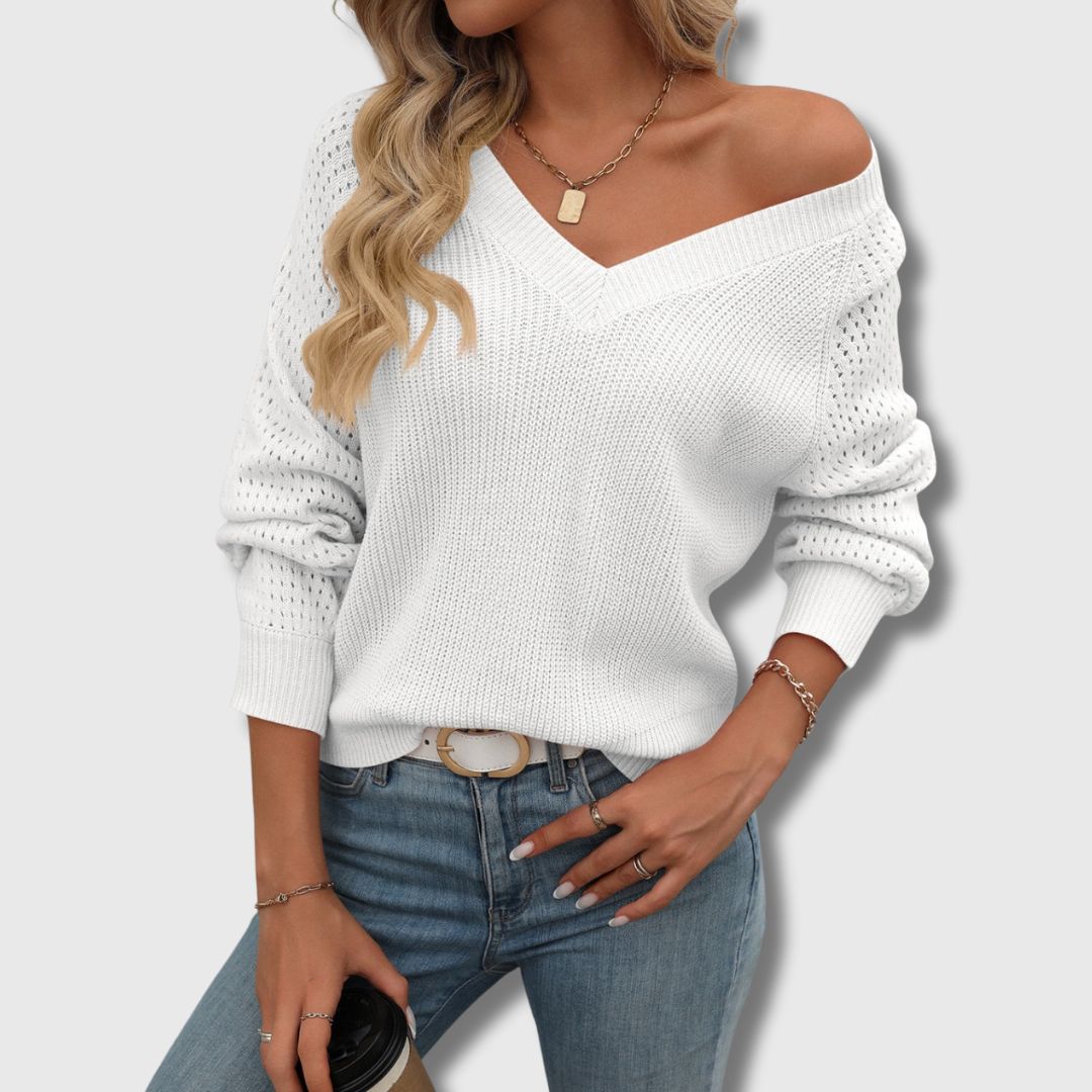 Jade Women's V-Neck Sweater | Soft Comfortable Fit 3